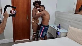 MILF Chocolate's massive ass&#x1F351; pounded mercilessly as she milks it hard