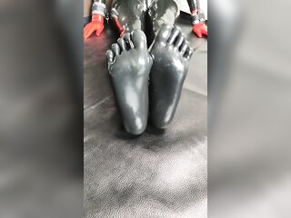 Latex gloves asmr