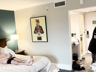 PUBLIC WEENIE FLASH. I pull out my rod in front of a hotel maid and that babe acceded to assist me cum.