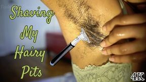 Shaving My Hairy Pits: Ebony Armpit Body Hair Removal 4K