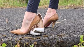 Kat Completely Destroys 2 Pairs of Designer Heels Part 1