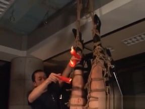 Bound Asian Mama Endures Wax Torture Orgy