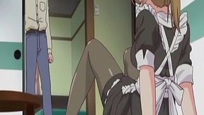 Hentai maid touches her wet pussy and rubs clit to orgasm