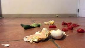 Giantess Aimee Chu Crush Veggies And Eggs Unaware In Heeled Leather Boots