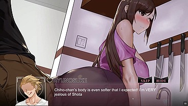 NTR aholic [Hentai game PornPlay] Ep.1 the landlord is teasing that horny wife while she is cooking