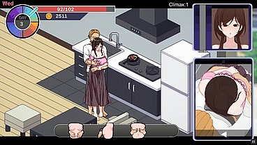 NTR aholic [Hentai game PornPlay] Ep.1 the landlord is teasing that horny wife while she is cooking
