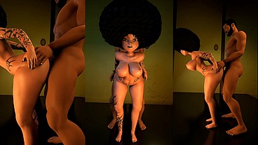 Ebony Jones xxx first thick big booty 3d sex hentai movie in HD