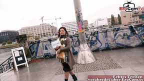 Dirty German housewife gets picked up by young hustler for steamy street sex