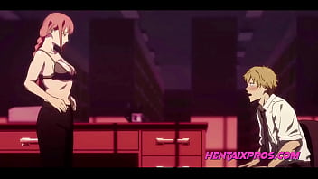 Miss Makima's wet mouth on student's cock&#x1F32D; in dark cinema