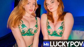 British Scarlet Jones & Lola Rose's Intimate Redhead Threesome