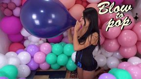 Ariel Stunning Blow to Pop in Midnight Blue! - 4K