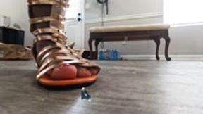 Giantess uses Giantess Feet to Torment Tiny Human 1080 smaller