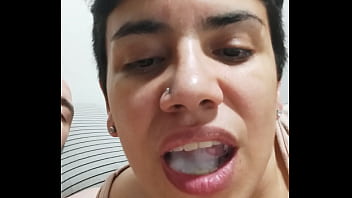 Selfie! Cum mouthful, cumplay and swallow!