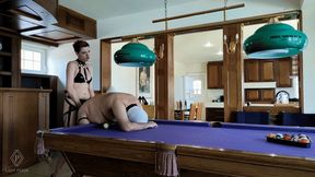 Pegging slave on the pool table - [720p]