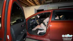 Teen sneaks out and fucks her friend in her boyfriends car at night