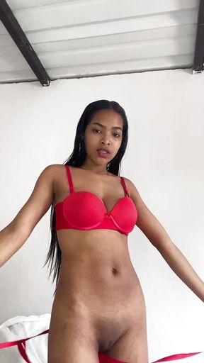 A Sexy Red Lingerie, Very Rich Masturbation