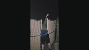 Stuck in Fence Thong Exposed Wedgie