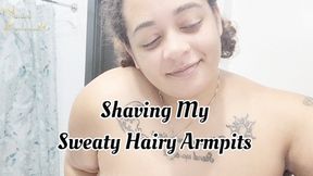 Shaving my Sweaty Hairy Armpits