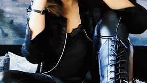 Smoking BJ while wearing leather & boots