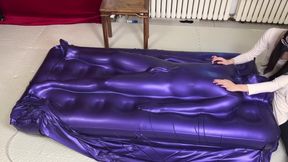 Roped &amp; Gagged Brunette Takes Latex Bondage, Stuffed with Toys
