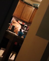 She didn’t know I was taking pics of her cleaning photo