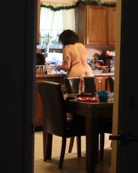 She didn’t know I was taking pics of her cleaning photo