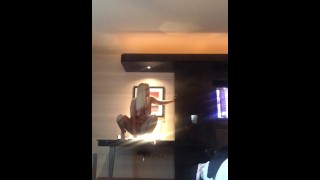 商务会议前快速乘坐酒店假阳具！