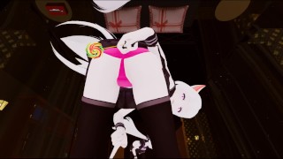 青少年学生猫女孩粉红色内裤在私人酒店跳舞 （POV）