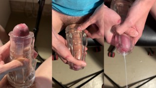 4K POV 壮硕双胞胎用他巨大的阳具拉伸新玩具，并像大炮一样喷发