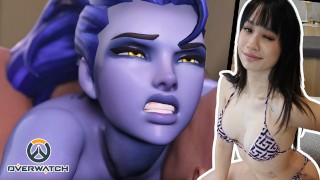  守望先锋寡妇制造者色情片处于最佳状态。寡妇制造者站立女牛仔