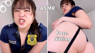 亚洲警察坐在你脸上的肥屁股-ASMR屁股崇拜-女性主导