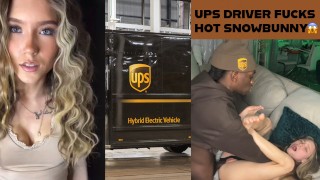 UPS 递送员在被邀请后乱搞热雪兔