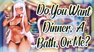 [F4M] | 你的 Neko GF 成为你今晚❤️的顽皮女仆 [Me x Listener] {ASMR}