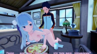 3D Emilia tan 和 Natsuki Subaru 在床上和桌子上做爱/Emilia tan 和 Natsuki Subaru