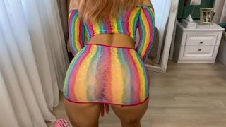 4K 透明内衣和衣服透视试穿