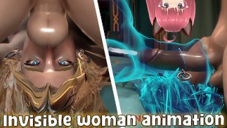 来自神奇四侠的隐形女孩 Susan Storm 表示深喉射精（TableFlip 动画） - Jazziuu