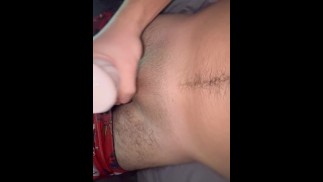 看着我的青少年鸡巴在我的Toy中滑行