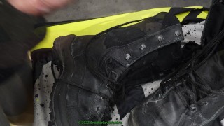 2 Cumshots on Army Boots