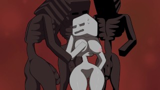 Minecraft 3 Black 骷髅和 1 个白色 .porn 视频 2025