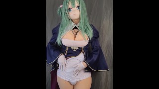 Kigurumi女孩与大奶Cosplay抽搐和射精