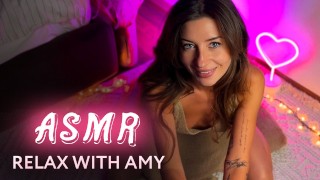 ASMR * 一个穿着性感连衣裙的可爱娇小黑发 Mic 抽你的鸡巴，让你射精 * Amy Haze