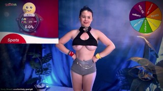 直播时穿着 Underboob 上衣！夹子滑