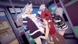 Futa vtubers Fuwawa & Mococo, Houshou Marine and Shirogane Noel