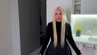 一个心怀不满的金发女郎操我，所以我不必支付罚款。PAWG，热