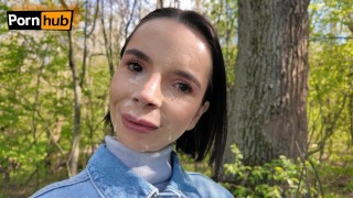 Wild Forest POV Blowjob ended with a Massive Facial