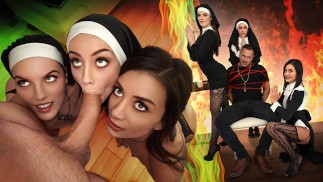 三个淫荡修女把Devil从他身上操出来