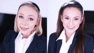 女学生雅典娜·梅（ATHENA MAY）和艾莉·艾利什（ELLIE EILISH）在燕子学院（THE SWALLOW ACADEMY）训练