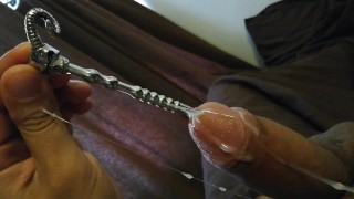 用我的最大的尿道扩张器再次尝试，高潮惹