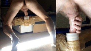 努力工作后的家伙操了一个人造肛门