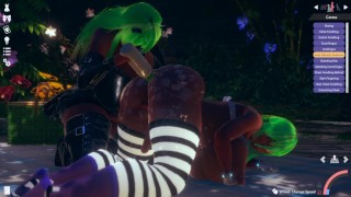 我在Honey Select 2中让这些调皮的女同性恋魅魔女神他妈的彼此